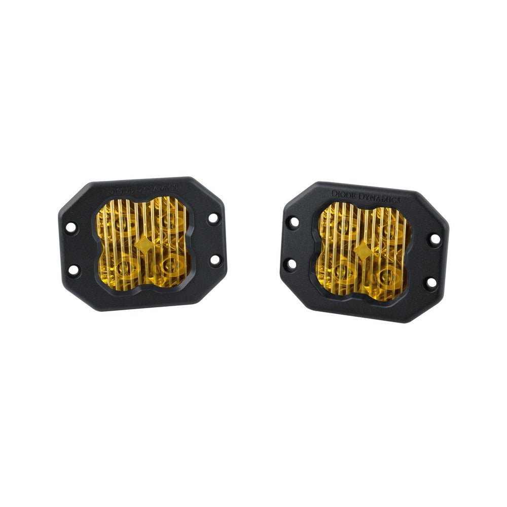 Diode Dynamics SS3 SAE Yellow Sport Flush Mount LED Pod - Pair - Truck Brigade