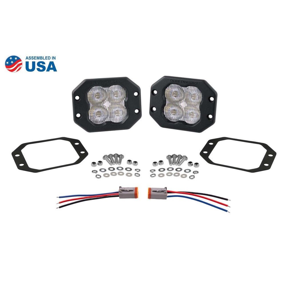 Diode Dynamics SS3 SAE/DOT White Pro Flush Mount LED Pod - Pair - Truck Brigade