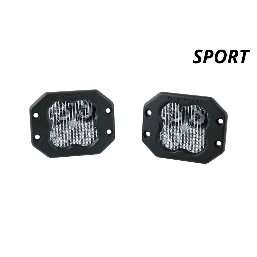 Diode Dynamics SS3 SAE/DOT White Sport Flush Mount LED Pod - Pair - Truck Brigade