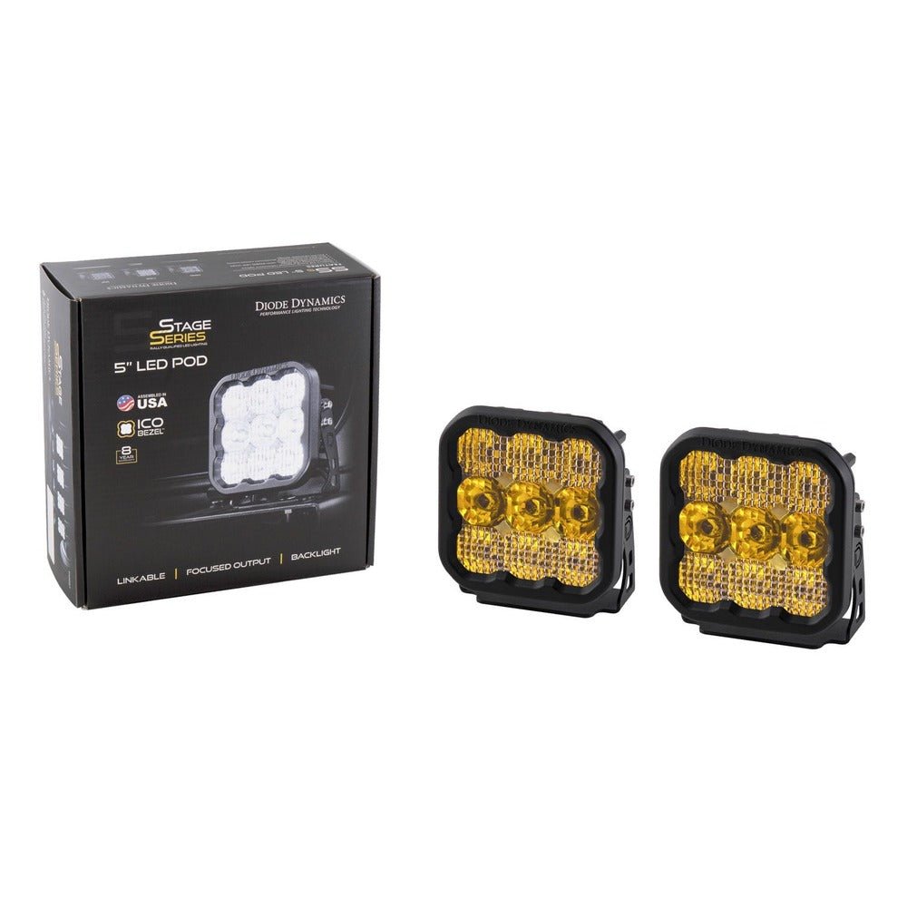 Diode Dynamics SS5 Yellow Pro LED Pod - Pair - Truck Brigade