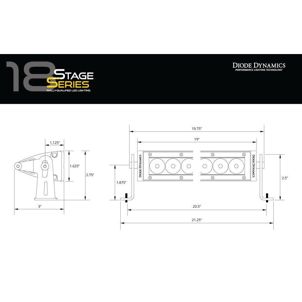 Diode Dynamics Stage Series 18&quot; White Light Bar - Truck Brigade