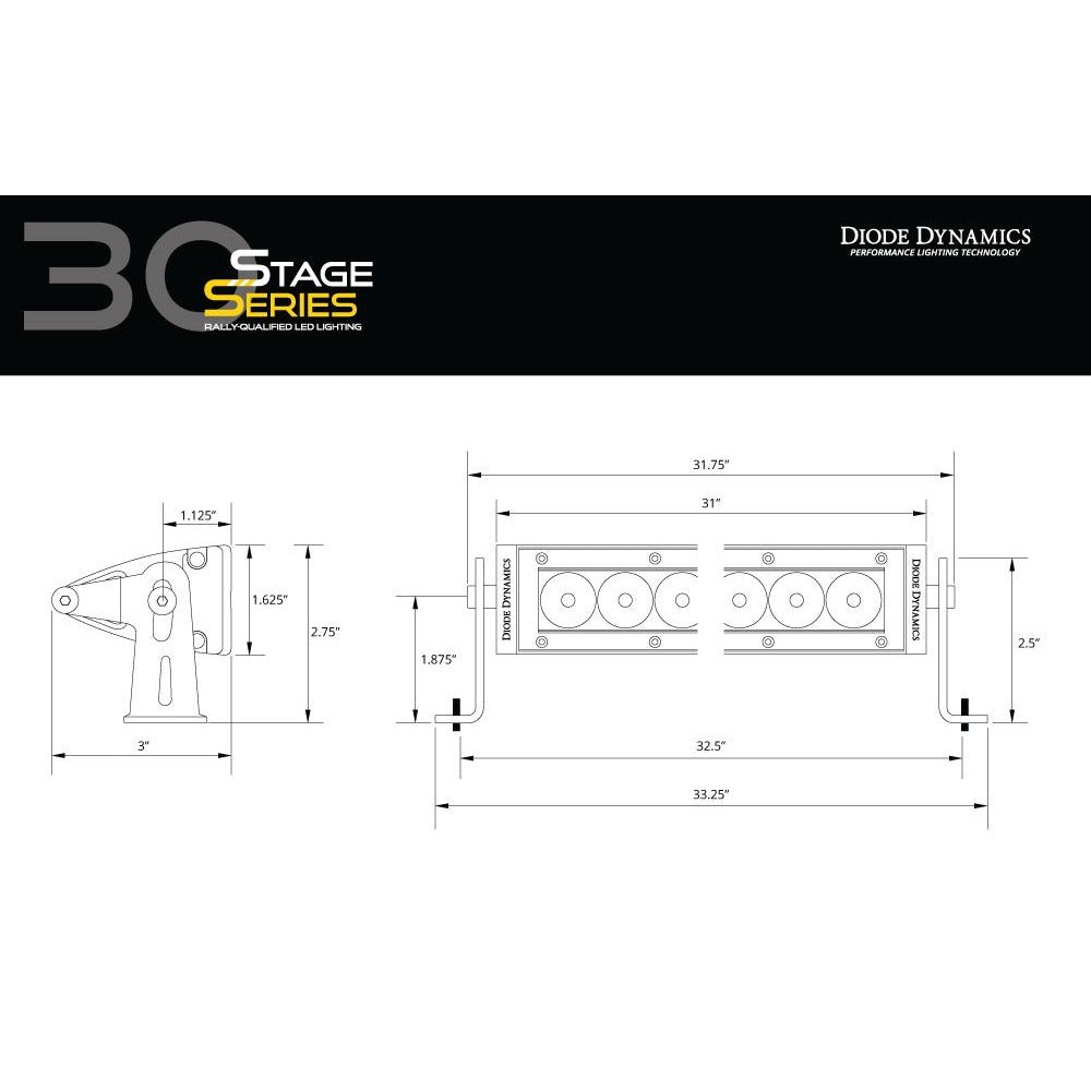 Diode Dynamics Stage Series 30&quot; White Light Bar - Truck Brigade