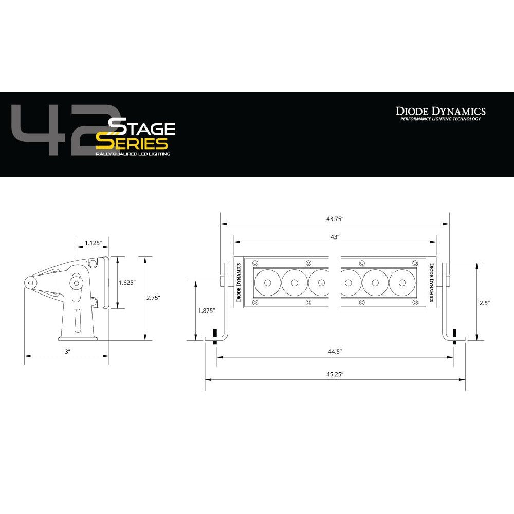 Diode Dynamics Stage Series 42&quot; Amber Light Bar - Truck Brigade