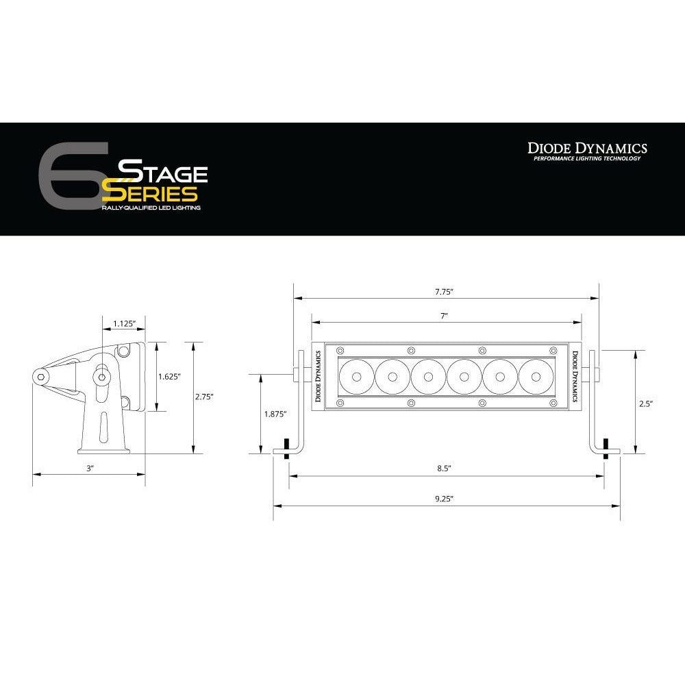 Diode Dynamics Stage Series 6&quot; SAE/DOT White Light Bar - Truck Brigade