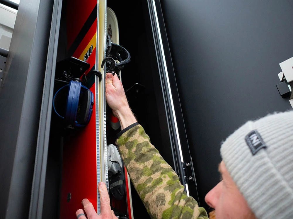 Flatline Van Co Adventure Van Ski and Snowboard Locker | Truck Brigade