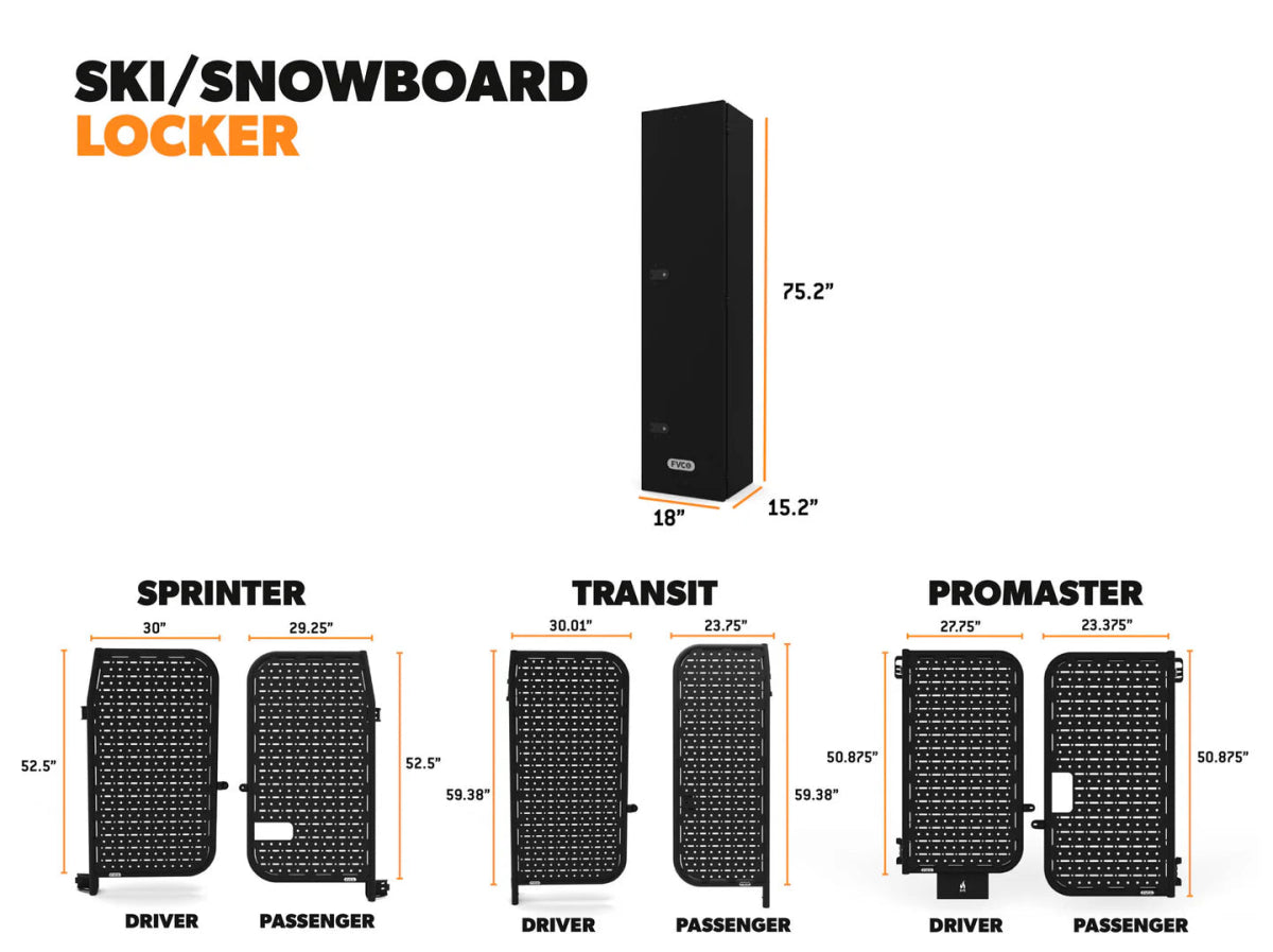 Flatline Van Co Adventure Van Ski and Snowboard Locker | Truck Brigade