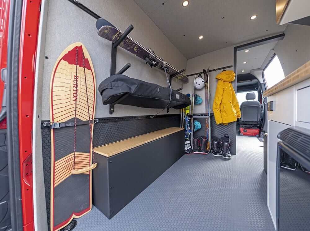 Flatline Van Co Interior Ski &amp; Snowboard Rack | Truck Brigade