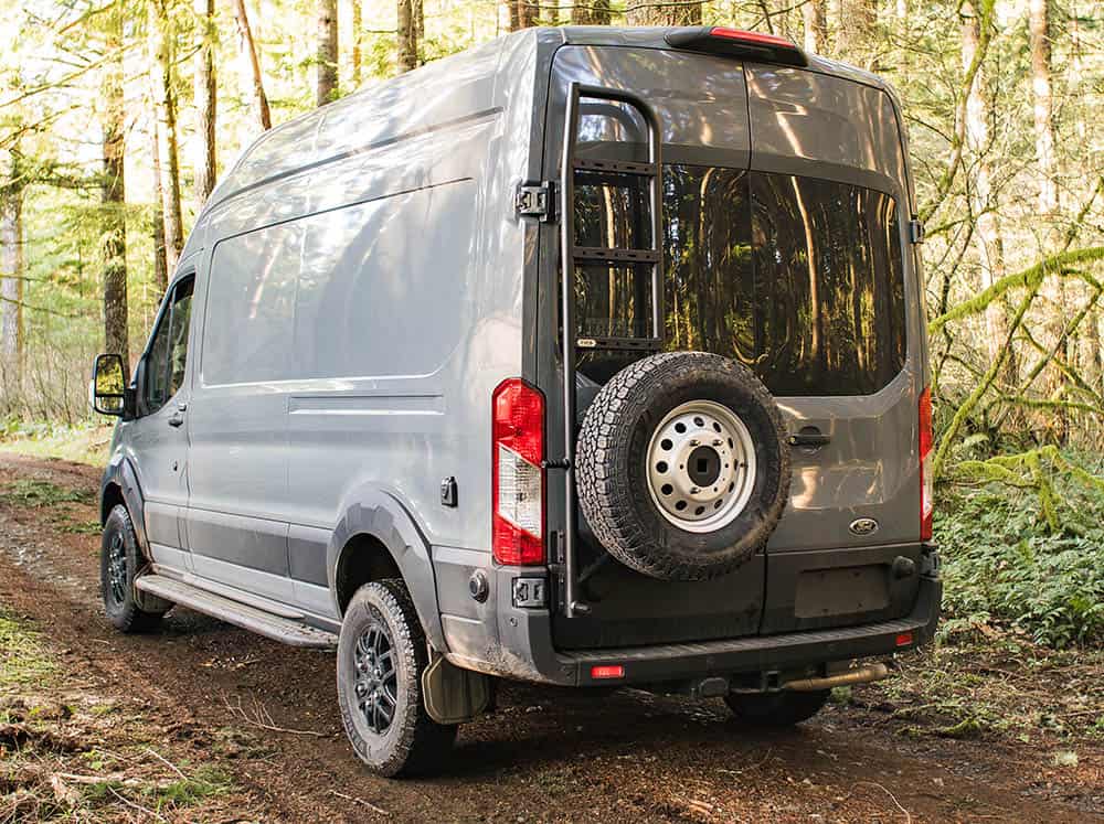 Flatline Van Co Rear Ladder + Tire Carrier | Ford Transit (2015 - 2024) | Truck Brigade