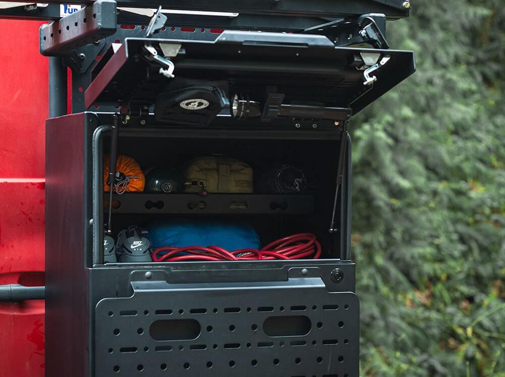 Flatline Van Co Rear Storage Box Shelves | Truck Brigade