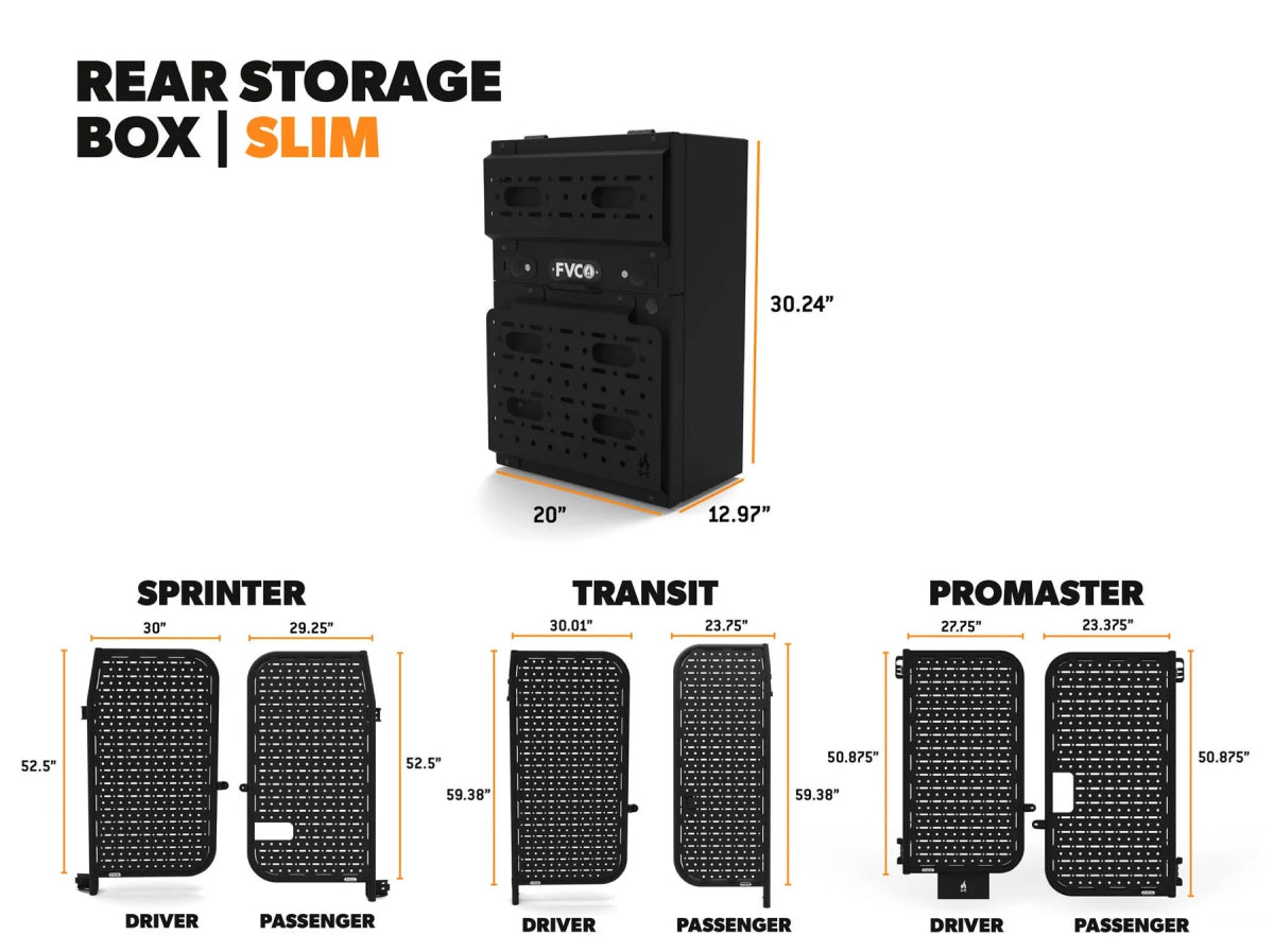Flatline Van Co Rear Storage Box - Slim | Truck Brigade