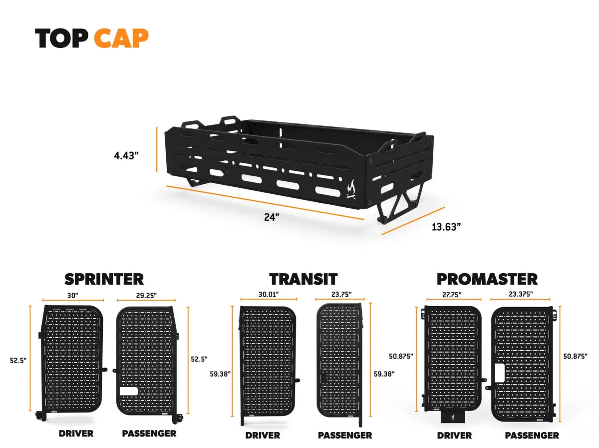 Flatline Van Co Rear Storage Box Topper | Truck Brigade