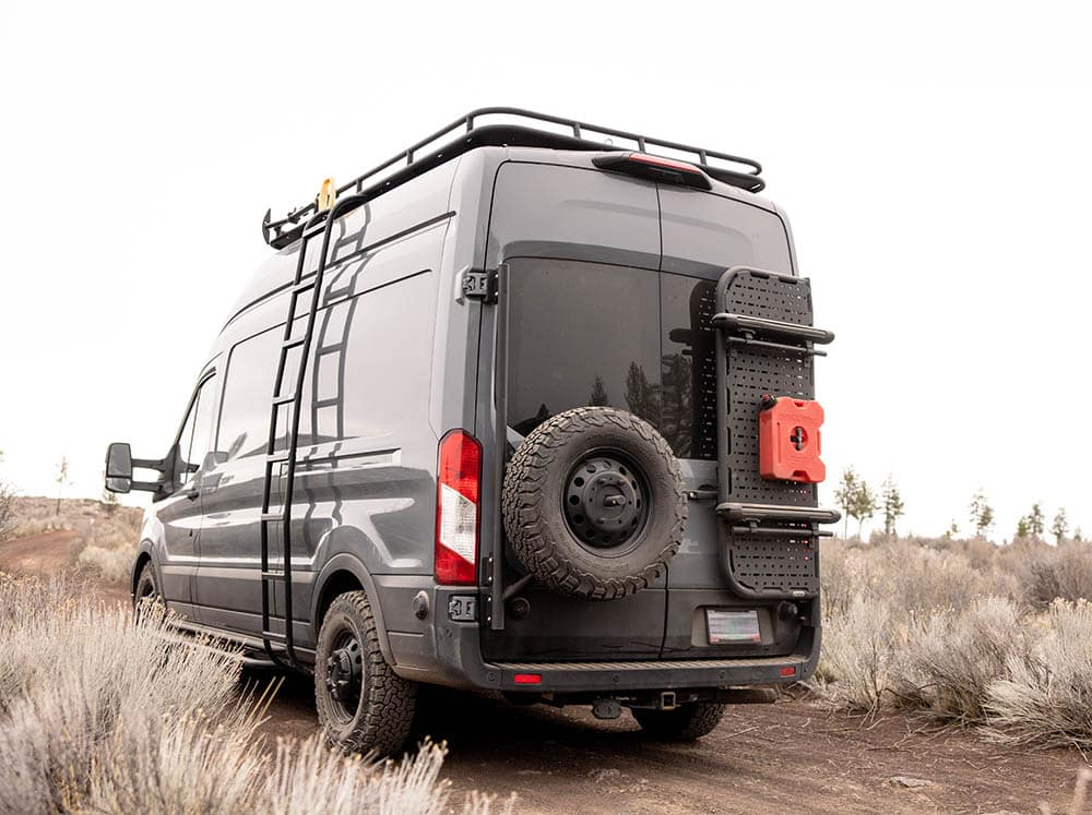 Flatline Van Co Rear Tire Carrier | Ford Transit (2015 - 2024) | Truck Brigade