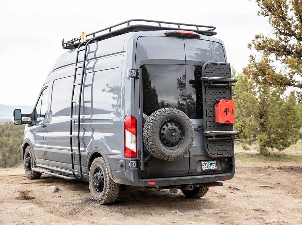 Flatline Van Co Rear Tire Carrier | Ford Transit (2015 - 2024) | Truck Brigade