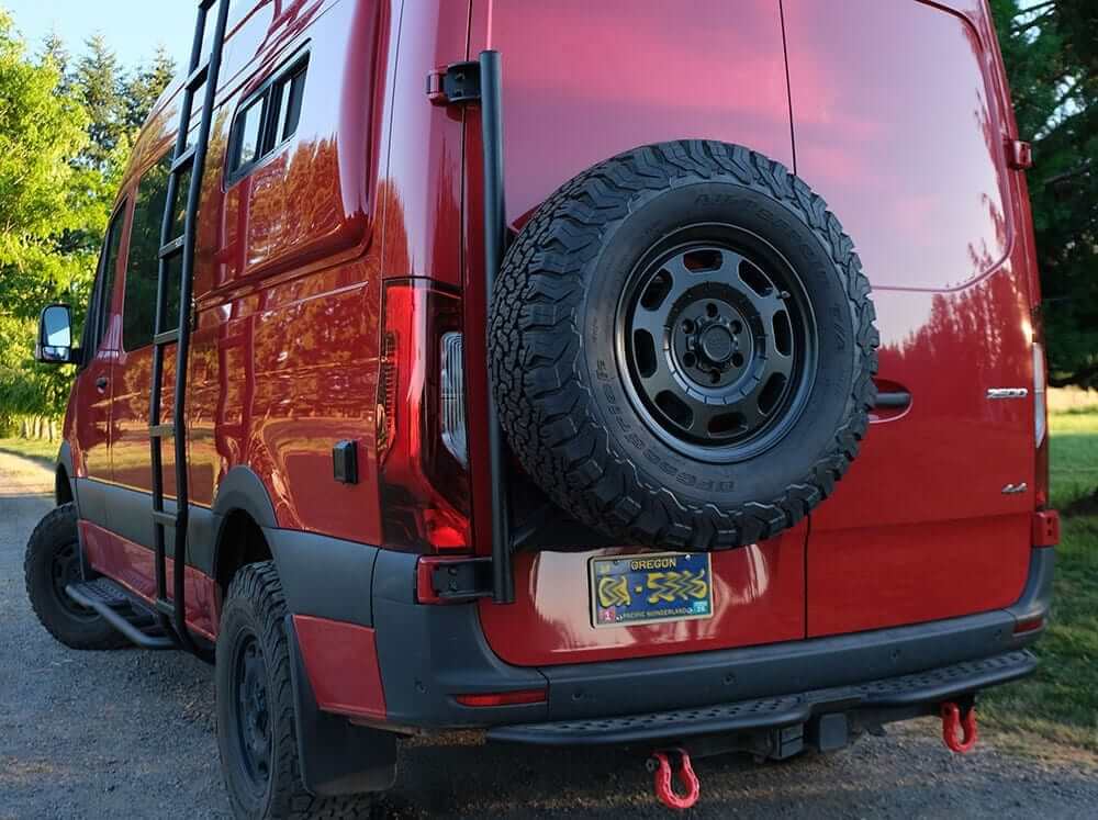 Flatline Van Co Rear Tire Carrier | Mercedes Benz Sprinter Van (2019 - 2024) | Truck Brigade