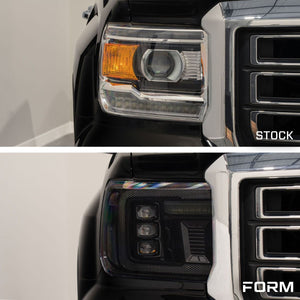 Form Lights LED Projector Headlights (Amber DRL) | GMC Sierra 1500 (2014-2018) - Truck Brigade