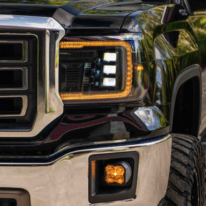 Form Lights LED Projector Headlights (Amber DRL) | GMC Sierra 1500 (2014-2018) - Truck Brigade