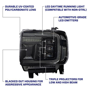 Form Lights LED Projector Headlights (Amber DRL) | GMC Sierra 1500 (2014-2018) - Truck Brigade