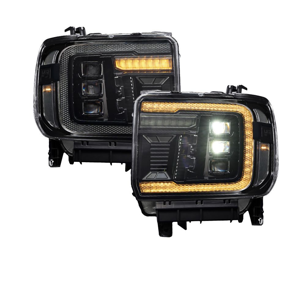 Form Lights LED Projector Headlights (Amber DRL) GMC 1500 | Truck