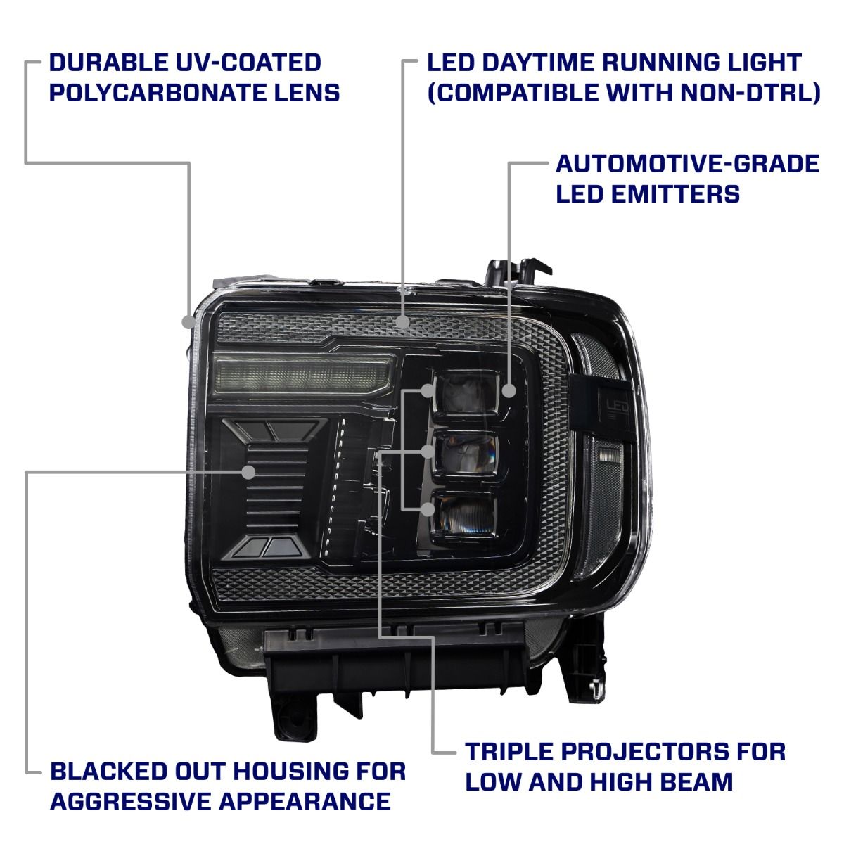 Form Lights LED Projector Headlights | GMC Sierra 2500 (2015-2019) - Truck Brigade