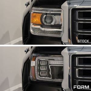 Form Lights LED Projector Headlights (White DRL) | GMC Sierra 1500 (2014-2018) - Truck Brigade