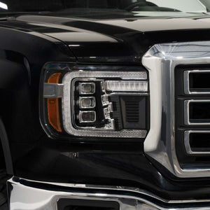 Form Lights LED Projector Headlights (White DRL) | GMC Sierra 1500 (2014-2018) - Truck Brigade