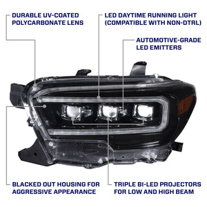 Form Lights Sequential LED Projector Headlights (White DRL) | Toyota Tacoma (2016-2023) - Truck Brigade