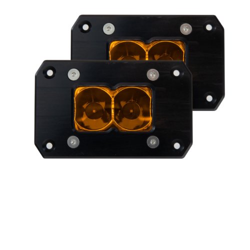 Heretic BA-2 Flush Mount Amber LED Pod Light - Pair Pack - Truck Brigade