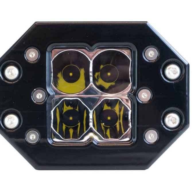 Heretic Quattro Flush Mount LED Pod Light - Truck Brigade