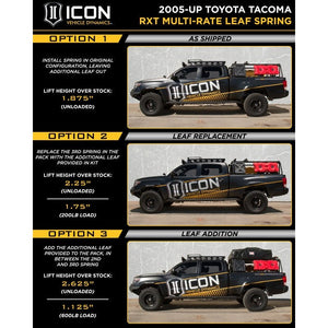 ICON Vehicle Dynamics RXT Leaf Spring Kit | Toyota Tacoma (2005-2022) - Truck Brigade