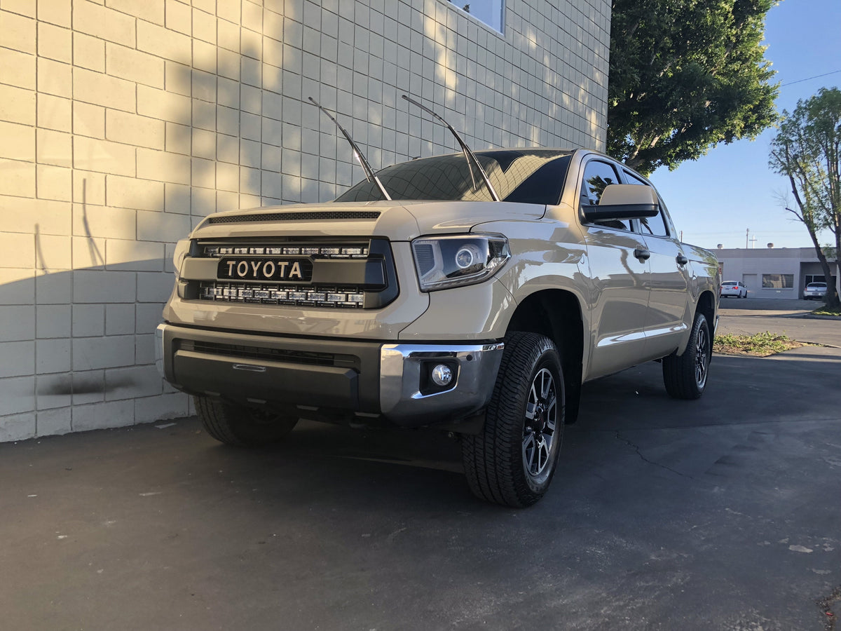 Cali Raised 42 Inch Hidden Grille Curved LED Light Bar Bracket Kit | Toyota Tundra (2014-2021)