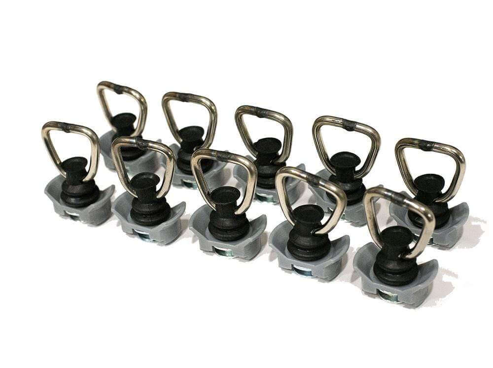 L - Track Anchors with D - Ring Hooks - 10 Pack | Truck Brigade