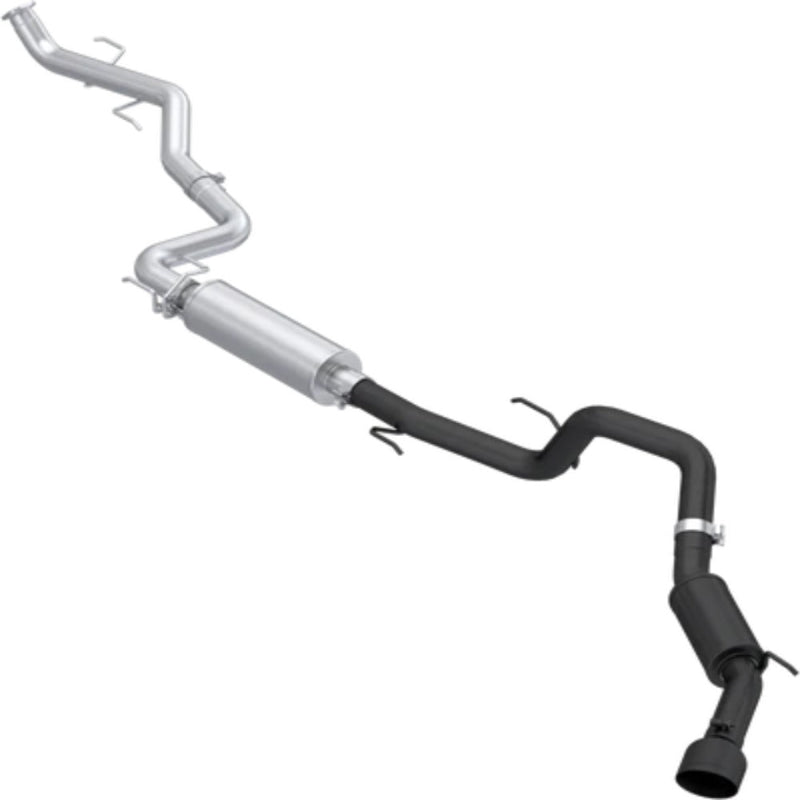 MBRP Armor BLK Black Aluminized Steel Cat - Back Exhaust System Single Side Exit | Toyota Tacoma (2024 - 2025) - Truck Brigade