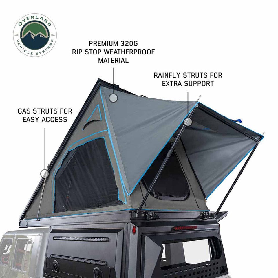 max ranger air tent MagPak Camper W/Tent, Lights, Rear Molle Panel, Side Tie Downs, Front and Rear Windows 19-24 Ford Ranger 5 Foot Bed Overland Vehicle Systems