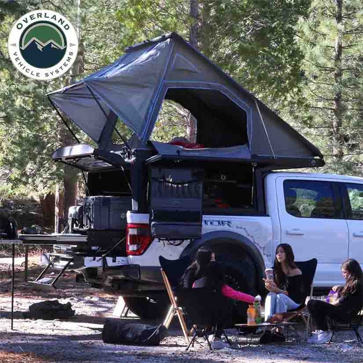 tacoma bed tent MagPak Camper W/Tent, Lights, Rear Molle Panel, Side Tie Downs, Front and Rear Windows 16-24 Toyota Tacoma 5 Foot Bed Overland Vehicle Systems