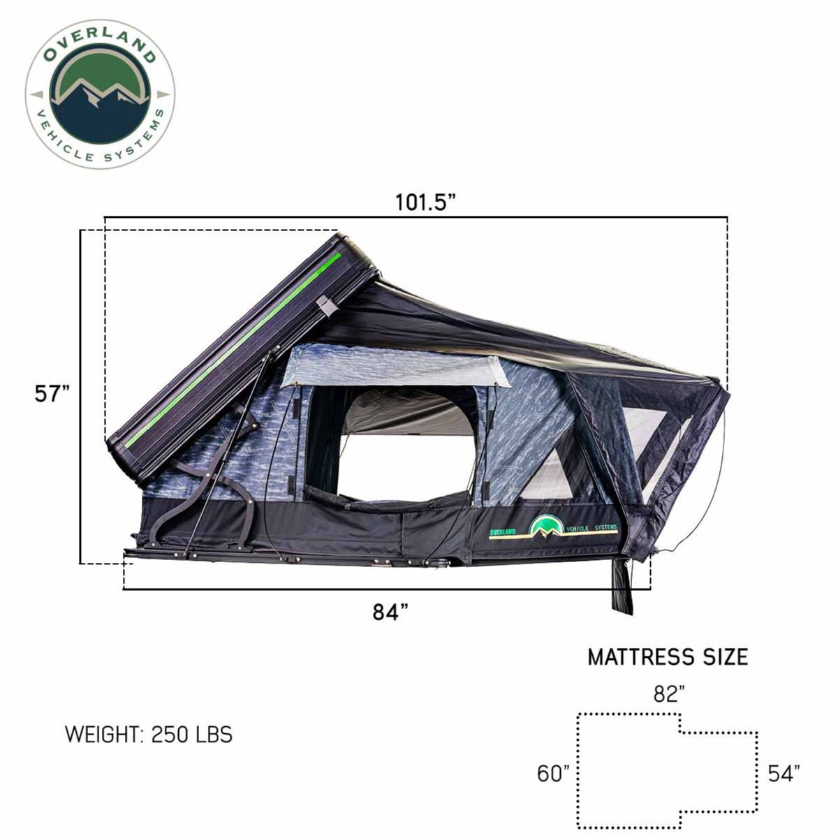 Overland Vehicle Systems XD Everest Cantilever Aluminum Hard Shell Roof Top Tent - Truck Brigade