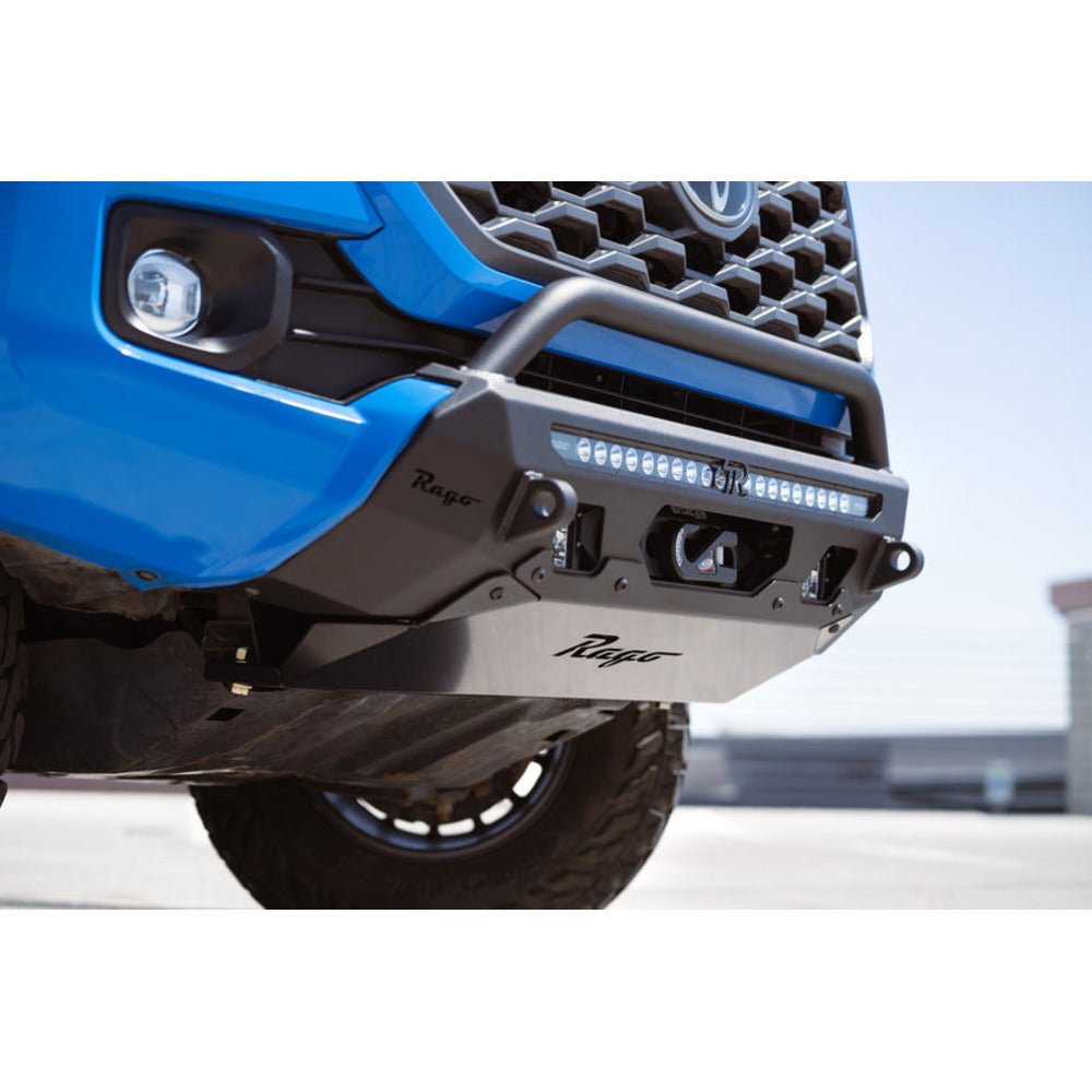 Rago Fabrication Center Mount Winch Front Bumper W/ Top Hoop | Toyota Tacoma (2016 - 2023) - Truck Brigade