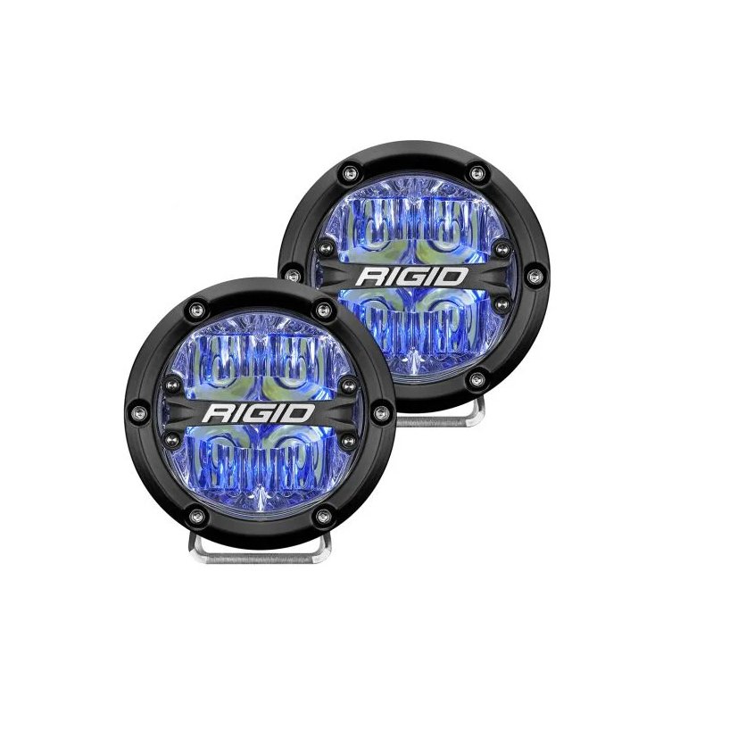 Rigid Industries 360-Series 4 Inch LED Lights - Drive Optic with Blue Backlight (Pair) - Truck Brigade