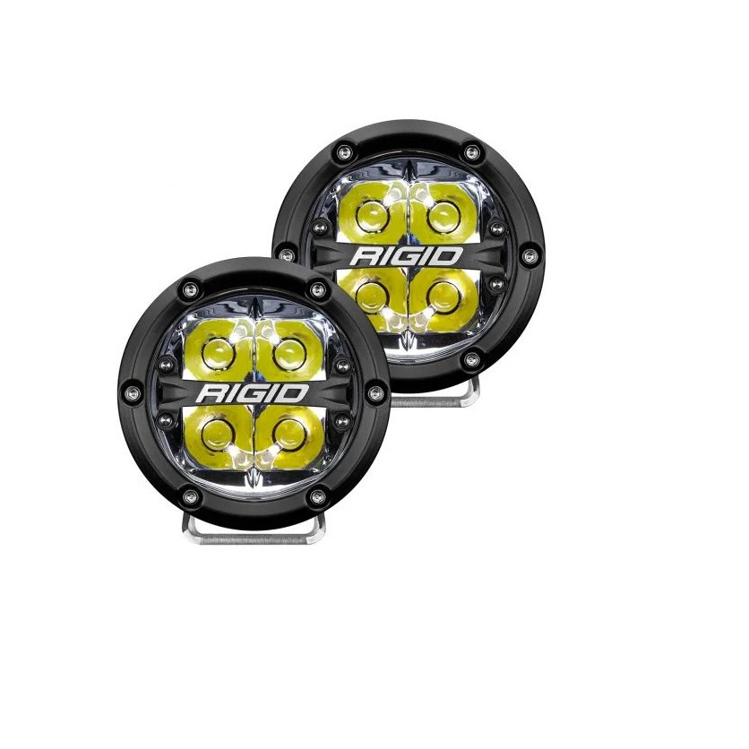 Rigid Industries 360-Series 4 Inch LED Lights - Spot Optic with White Backlight (Pair) - Truck Brigade