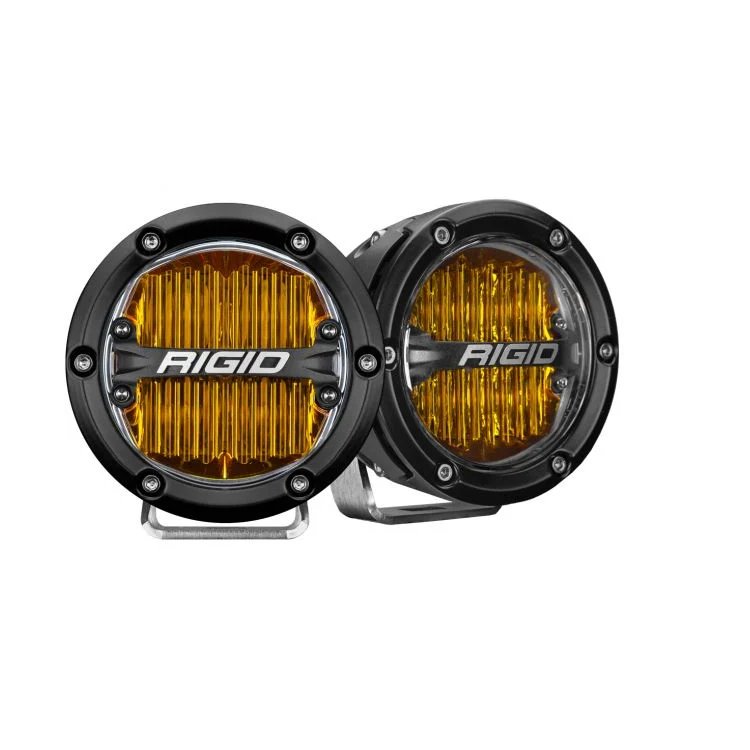 Rigid Industries 360-Series 4 Inch LED SAE Fog Lights - Yellow (Pair) - Truck Brigade
