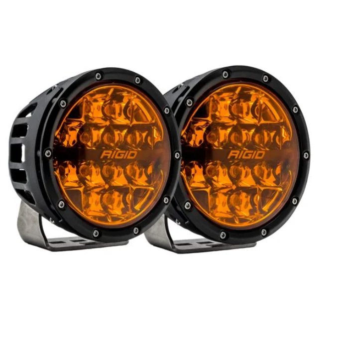 Rigid Industries 360-Series 6 Inch LED Light Pods - Spot with Amber Pro Lens (Pair) - Truck Brigade