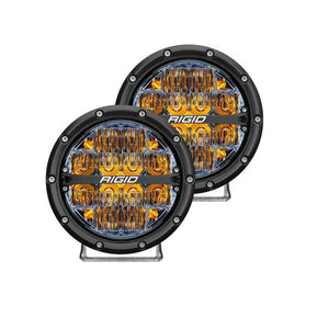 Rigid Industries 360-Series 6 Inch LED Lights - Drive Optic with Amber Backlight (Pair) - Truck Brigade