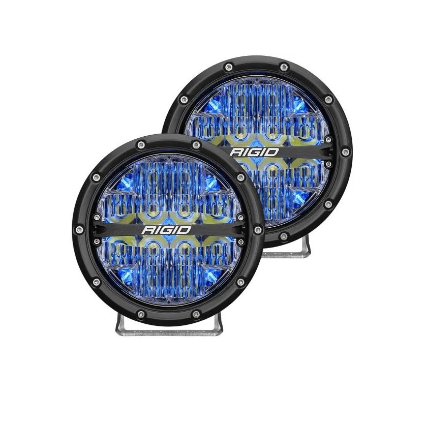 Rigid Industries 360-Series 6 Inch LED Lights - Drive Optic with Blue Backlight (Pair) - Truck Brigade