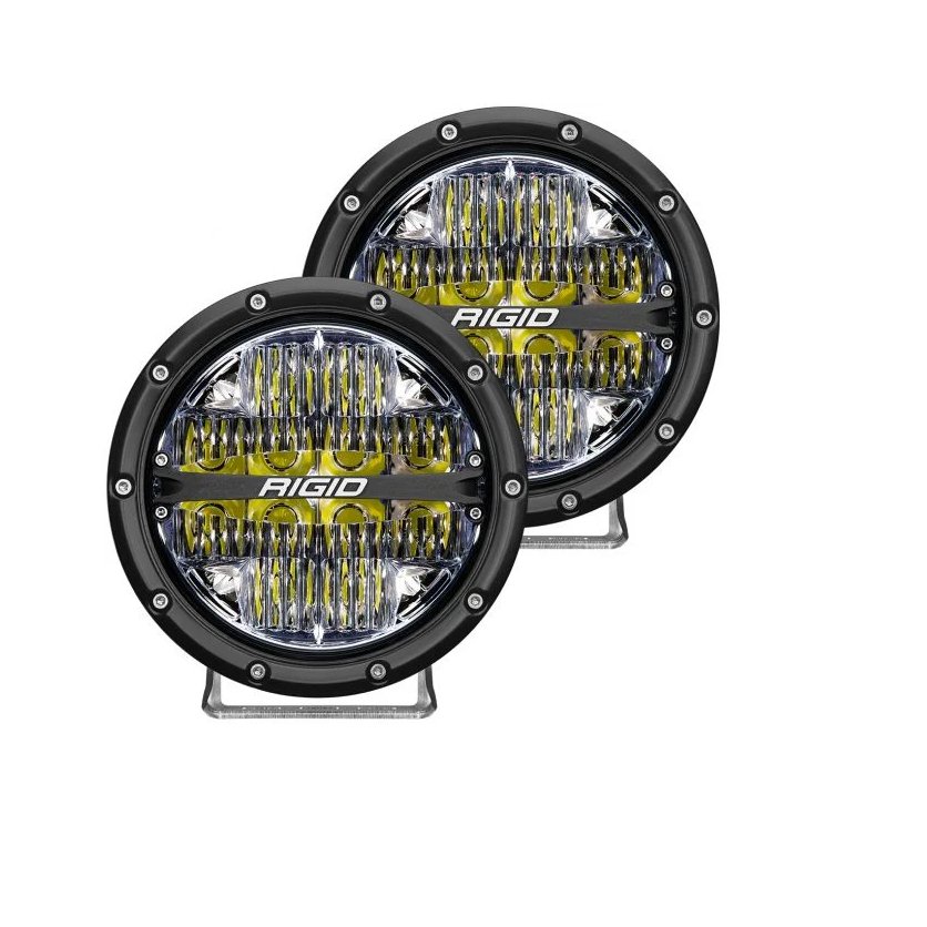 Rigid Industries 360-Series 6 Inch LED Lights - Drive Optic with White Backlight (Pair) - Truck Brigade