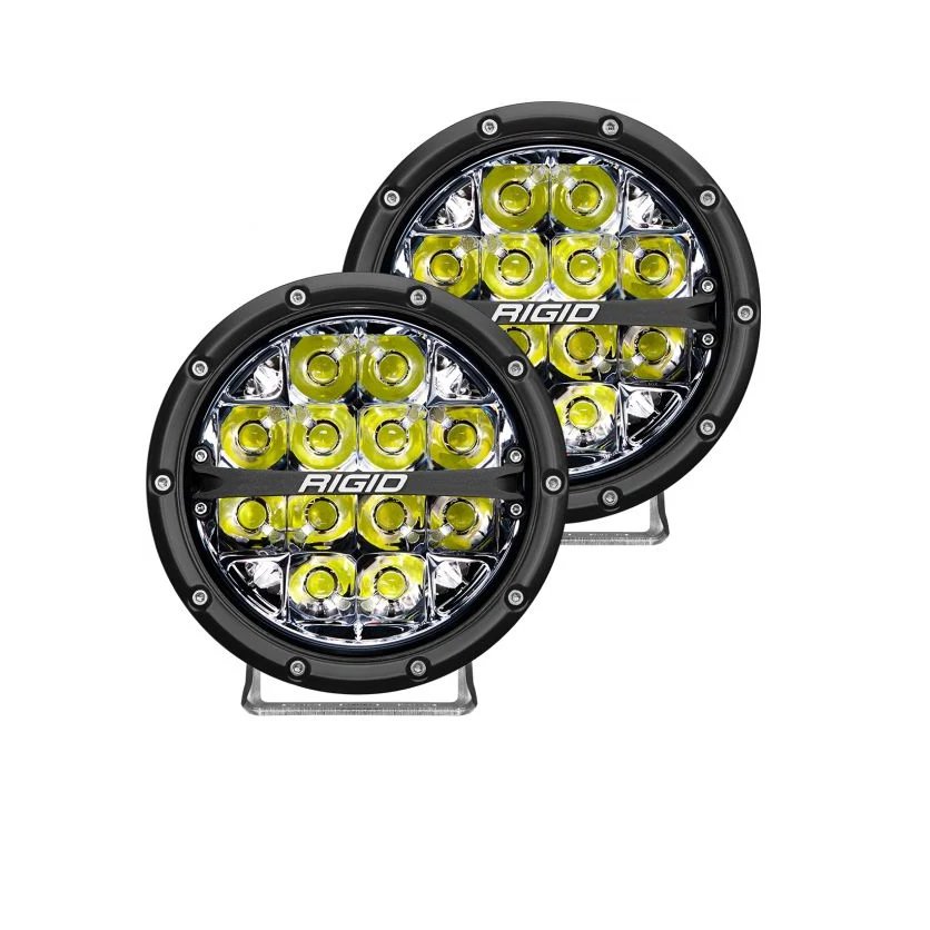 Rigid Industries 360-Series 6 Inch LED Lights - Spot Optic with White Backlight (Pair) - Truck Brigade