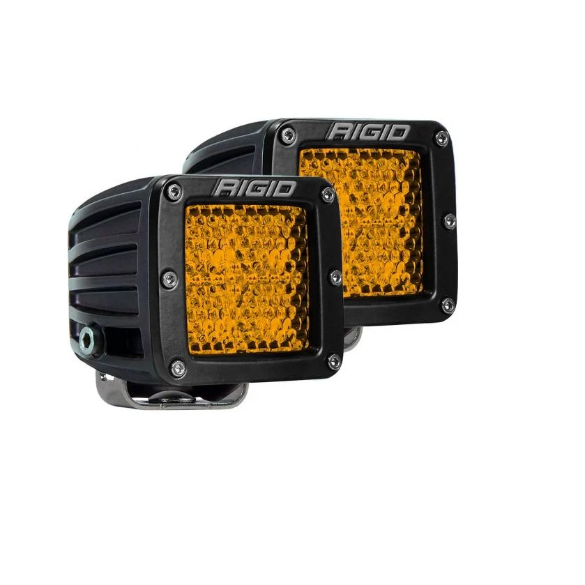 Rigid Industries D-Series Diffused Rear Facing High/Low - Yellow (Pair) - Truck Brigade
