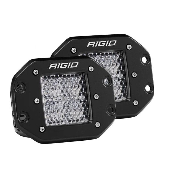 Rigid Industries D-Series Pro LED Lights - Diffused Flush Mount - Black (Pair) - Truck Brigade