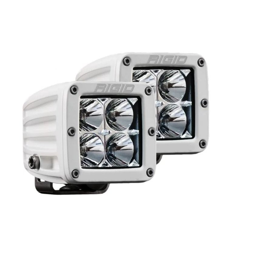 Rigid Industries D-Series Pro LED Pod Lights - Hybrid Flood Surface Mount - White (Pair) - Truck Brigade