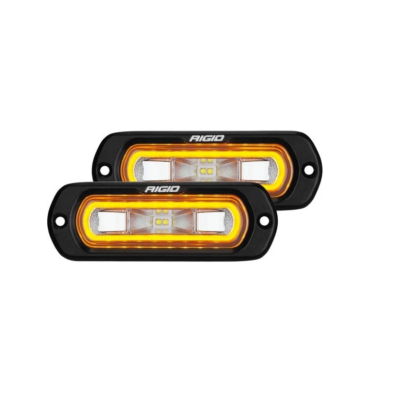 Rigid Industries SR-L Series Spreader Pod Lights - Amber Halo (Pair) - Truck Brigade