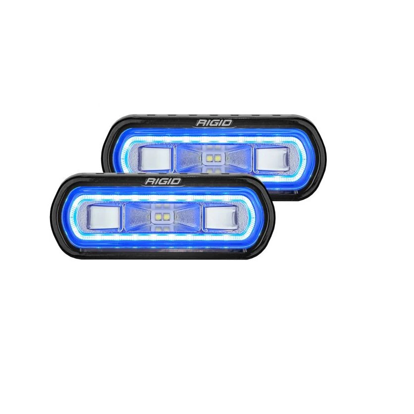 Rigid Industries SR-L Series Spreader Pod Lights - Blue Halo (Pair) - Truck Brigade