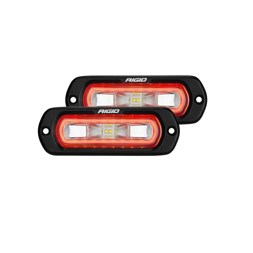 Rigid Industries SR-L Series Spreader Pod Lights - Red Halo (Pair) - Truck Brigade